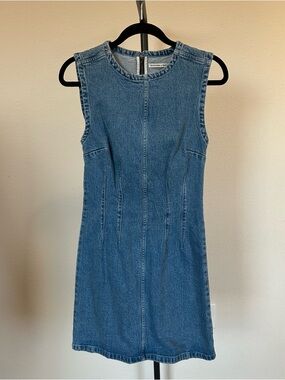 Abercrombie & Fitch Sleeveless Denim Mini Dress - Blue